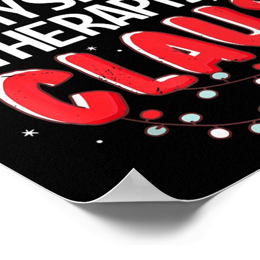 Physical Therast Santa Claus Christmas Matching Co Poster (Ecke)