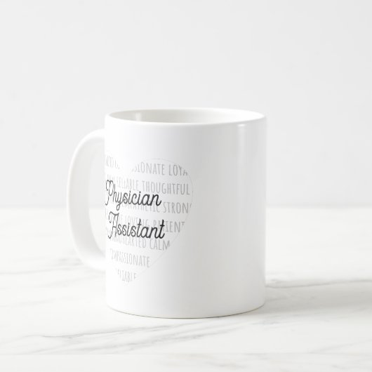 "Physician Assistant" mit den Definitionen Herz Kaffeetasse (Vorderseite Links)