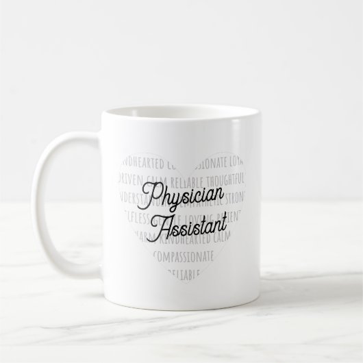 "Physician Assistant" mit den Definitionen Herz Kaffeetasse (Links)