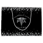 Physician Assistant PA Graduation Black Silver Große Geschenktüte (Rückseite)