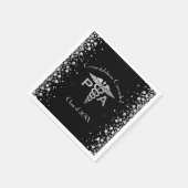 Physician Assistant PA Graduation Black Silver Serviette (Ecke)