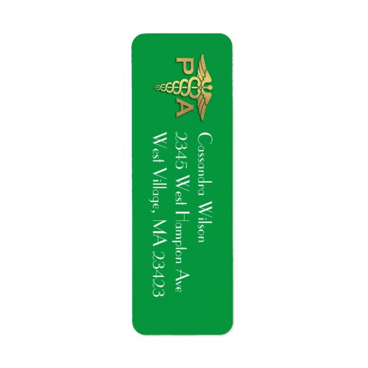 Physician Assistant PA Graduation Green Gold (Vorne)