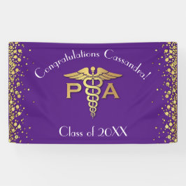 Physician Assistant PA Graduation Purple Gold Banner