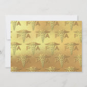 Physician Assistant PA Graduation Purple Gold Einladung (Rückseite)