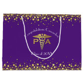 Physician Assistant PA Graduation Purple Gold Große Geschenktüte (Rückseite)