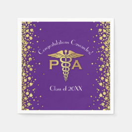 Physician Assistant PA Graduation Purple Gold Serviette