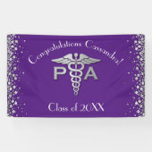Physician Assistant PA Graduation Purple Silver Banner (Horizontal)
