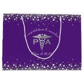 Physician Assistant PA Graduation Purple Silver Große Geschenktüte (Rückseite)