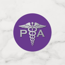 Physician Assistant PA Graduation Purple Silver Konfetti