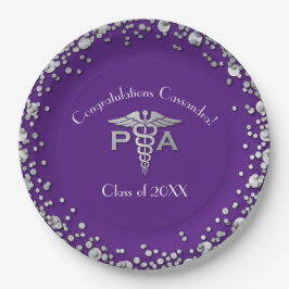 Physician Assistant PA Graduation Purple Silver Pappteller