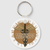 Physician Assistent Caduceus custom name Keychain Schlüsselanhänger (Vorderseite)