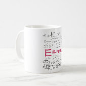 Physics and Math Formulas EMC2 Kaffeetasse (Vorderseite Links)