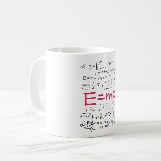 Physics and Math Formulas EMC2 Kaffeetasse (Vorderseite Links)