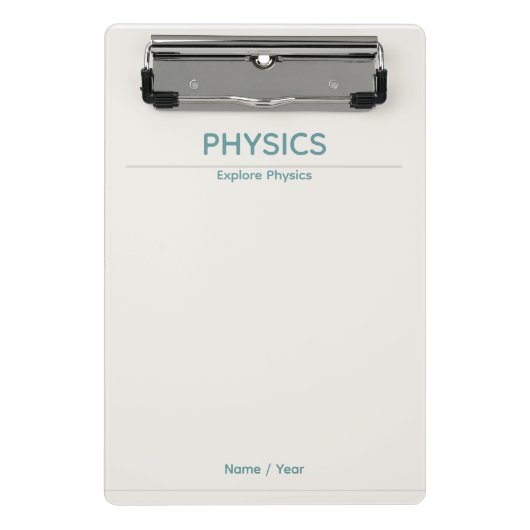 Physics Clipboard – Minimal Design| Custom Name Mini Klemmbrett (Vorderseite)