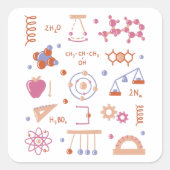 Physics elements quadratischer aufkleber (Vorderseite)