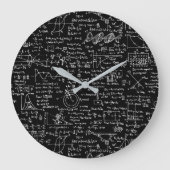 Physics Equations on Black // Große Wanduhr (Vorderseite)