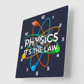 PHYSICS ES IST DIE RECHTSPUNKT Atomwissenschaft Quadratische Wanduhr (Winkel)