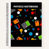 PHYSICS ICONS(BLACK) NOTEBOOK NOTIZBLOCK (Vorderseite)
