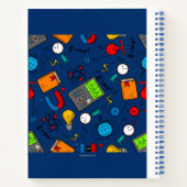 PHYSICS ICONS(BLAU) NOTEBOOK NOTIZBLOCK (Rückseite)