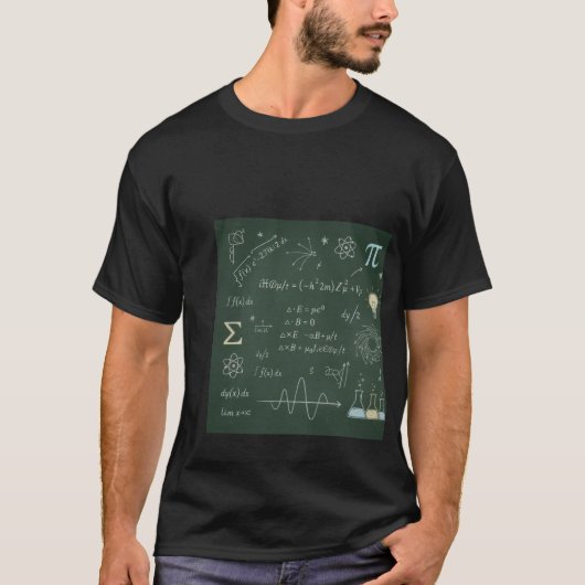 Physics & Math Chalkboard Equations T-Shirt | Scie (Vorderseite)
