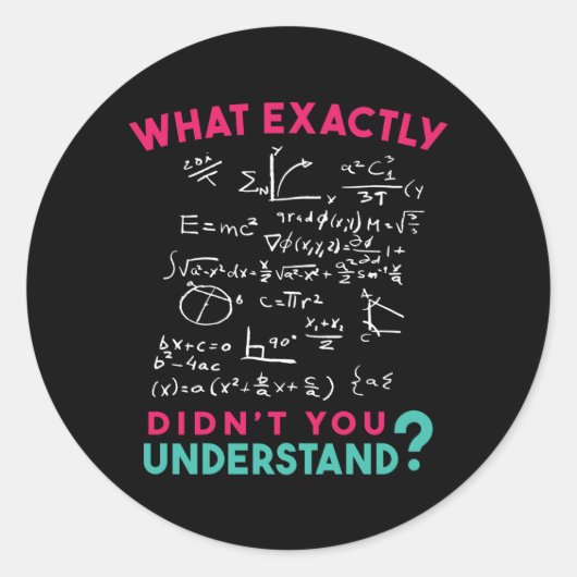 Physics Math Formula Joke Runder Aufkleber (Vorderseite)