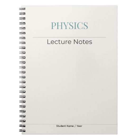 Physics Notebook – Minimal Academic Edition Notizblock (Vorderseite)