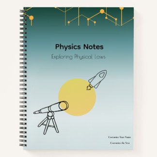 Physics Notes Notebook Notizblock