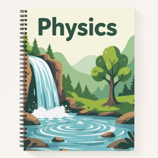 Physics Waterfall Nature Study Notebook | Science Notizblock (Vorderseite)