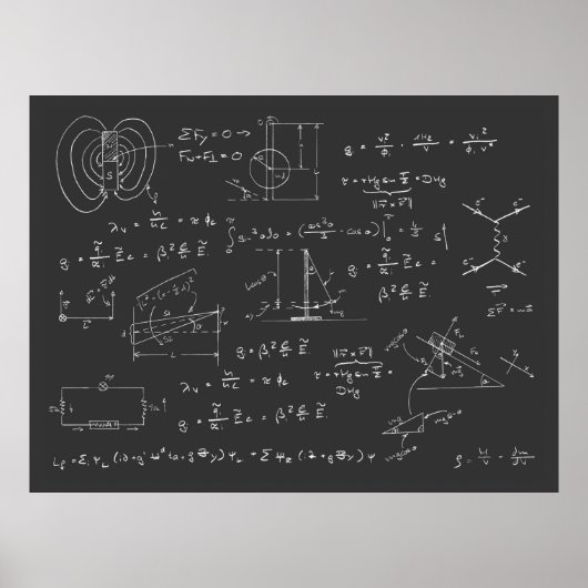 Physik-Diagramme und -Formeln Poster (Vorne)