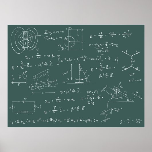 Physik-Diagramme und -Formeln Poster (Vorne)