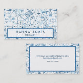 Physik Doodle Science Sketch Personalisierter Text Visitenkarte (Vorne/Hinten)