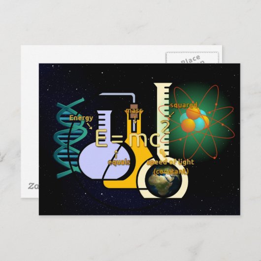 Physik E=mc2 farbiges Design Postkarte (Vorne/Hinten)