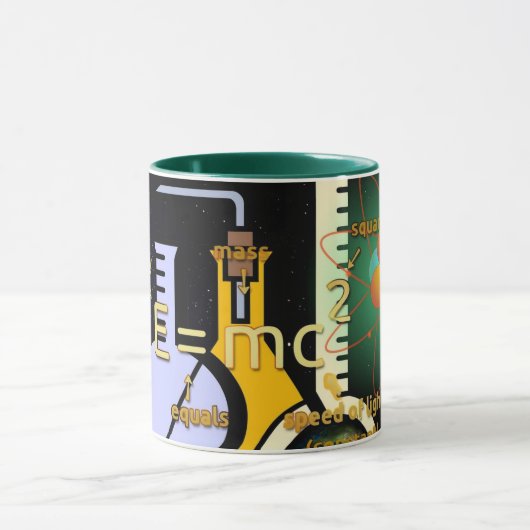 Physik E=mc2 farbiges Design Tasse (Zentrum)