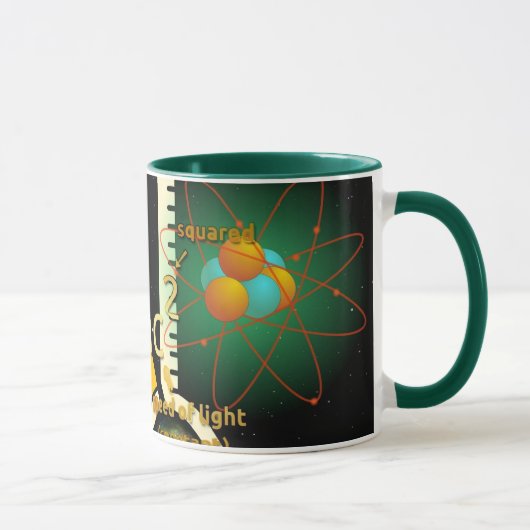 Physik E=mc2 farbiges Design Tasse (Rechts)