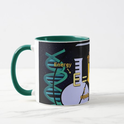 Physik E=mc2 farbiges Design Tasse (Links)