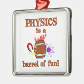 Physik-Fass Spaß Silbernes Ornament (Links)