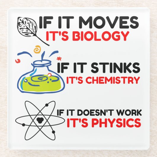 PHYSIK FÜR BIOLOGIE GLASUNTERSETZER (Vorderseite)