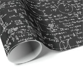 Physik-Gleichungen auf schwarzem // Geschenkpapier (Rolleneckpunkt)