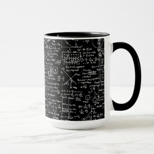 Physik-Gleichungen auf schwarzem // Tasse (Rechts)