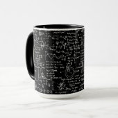 Physik-Gleichungen auf schwarzem // Tasse (Vorderseite Links)