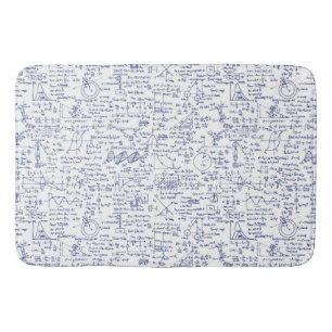 Physik-Gleichungen im blauen Stift // Badematte