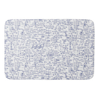 Physik-Gleichungen im blauen Stift // Badematte