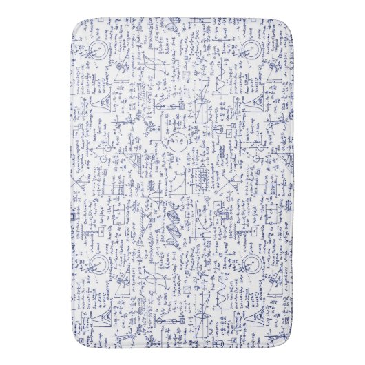 Physik-Gleichungen im blauen Stift // Badematte (Vorderseite Vertikal)