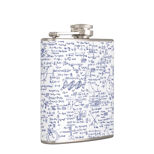 Physik-Gleichungen im blauen Stift // Flachmann (Rechts)