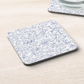 Physik-Gleichungen im blauen Stift // Getränkeuntersetzer (Linke Seite)