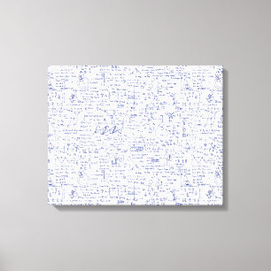 Physik-Gleichungen im blauen Stift // Leinwanddruck