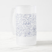 Physik-Gleichungen im blauen Stift // Mattglas Bierglas (Vorderseite Links)
