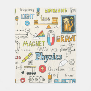 Physik. Handgezeichnet. Vintage Darstellung. Fleecedecke