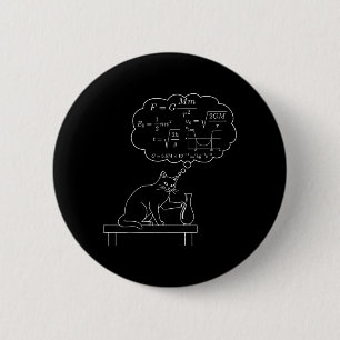 Physik-Katze Schwerkraft-Gleichungen Lustige Katze Button