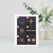 Physik Lehrbuch Illustration von farbigen Ringen Postkarte (Stehend Vorderseite)